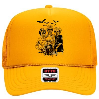 The Golden Ghouls Skeleton Bat Halloween Costumes High Crown Mesh Back Trucker Hat