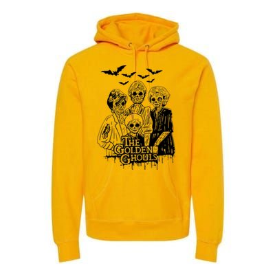 The Golden Ghouls Skeleton Bat Halloween Costumes Premium Hoodie