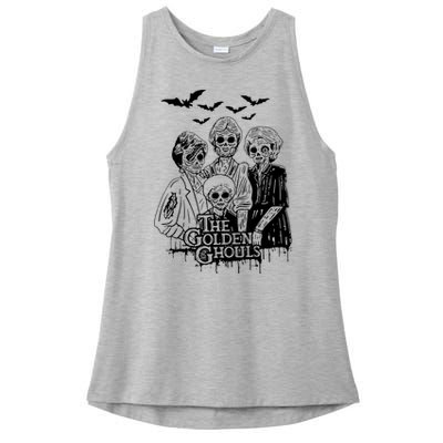 The Golden Ghouls Skeleton Bat Halloween Costumes Ladies PosiCharge Tri-Blend Wicking Tank