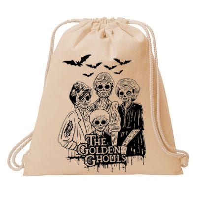 The Golden Ghouls Skeleton Bat Halloween Costumes Drawstring Bag