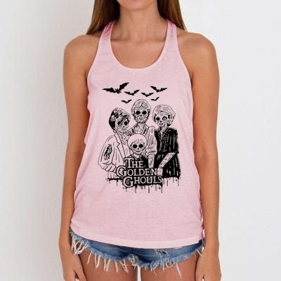 The Golden Ghouls Skeleton Bat Halloween Costumes Women's Knotted Racerback Tank