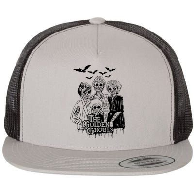 The Golden Ghouls Skeleton Bat Halloween Costumes Flat Bill Trucker Hat