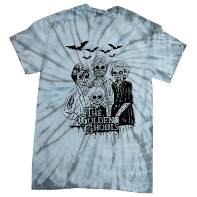 The Golden Ghouls Skeleton Bat Halloween Costumes Tie-Dye T-Shirt