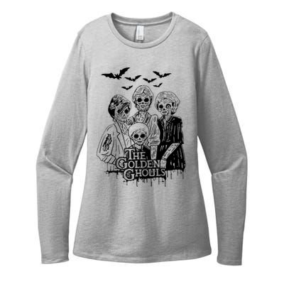 The Golden Ghouls Skeleton Bat Halloween Costumes Womens CVC Long Sleeve Shirt