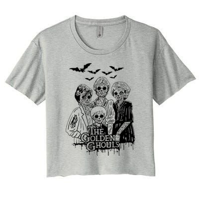 The Golden Ghouls Skeleton Bat Halloween Costumes Women's Crop Top Tee