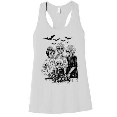 The Golden Ghouls Skeleton Bat Halloween Costumes Women's Racerback Tank