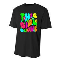 This Girl Glows For Bright Colors 80S And 90S Youth Performance Sprint T-Shirt