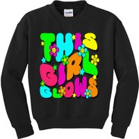 This Girl Glows For Bright Colors 80S And 90S Kids Sweatshirt