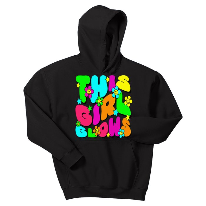 This Girl Glows For Bright Colors 80S And 90S Kids Hoodie