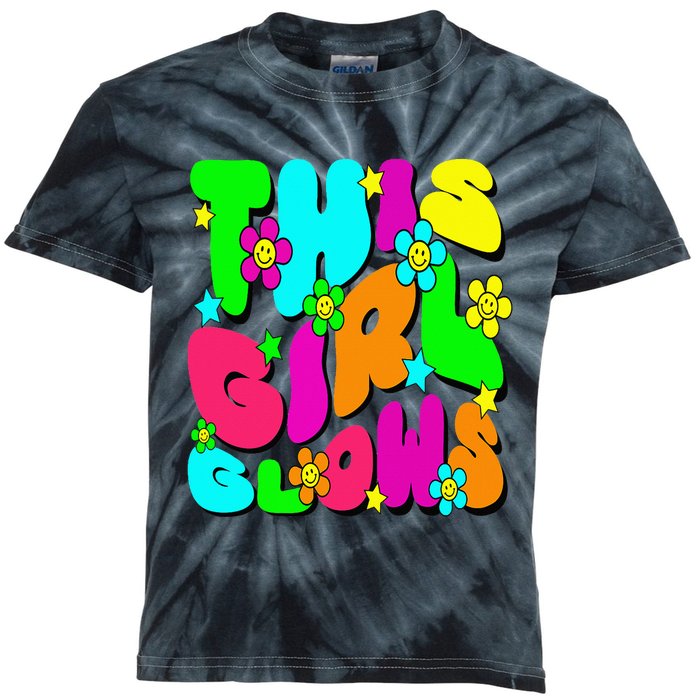 This Girl Glows For Bright Colors 80S And 90S Kids Tie-Dye T-Shirt