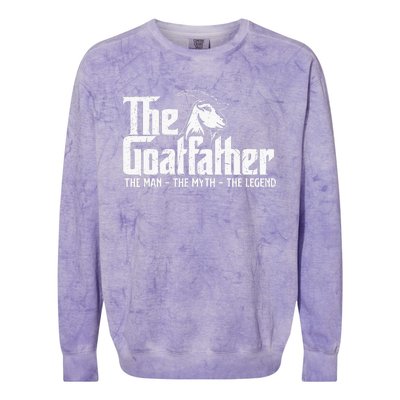 The Goatfather Goat Owner Animal Farmer Rancher Farming Colorblast Crewneck Sweatshirt