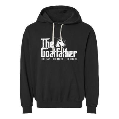 The Goatfather Goat Owner Animal Farmer Rancher Farming Garment-Dyed Fleece Hoodie