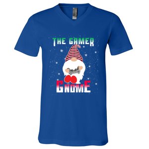 The Gamer Gnome Funny Family Matching Group Christmas Gift V-Neck T-Shirt