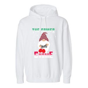 The Gamer Gnome Funny Family Matching Group Christmas Gift Garment-Dyed Fleece Hoodie