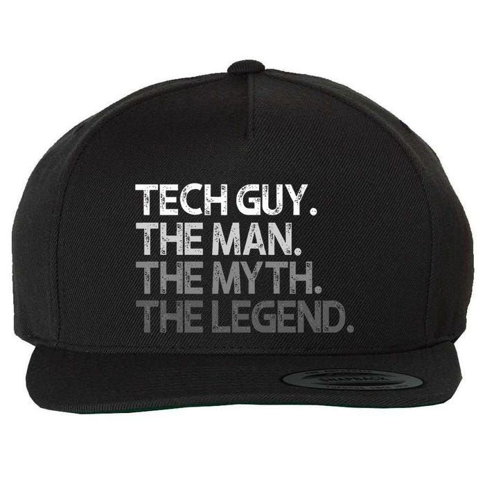 Tech Guy Gift The Man Myth Legend Wool Snapback Cap