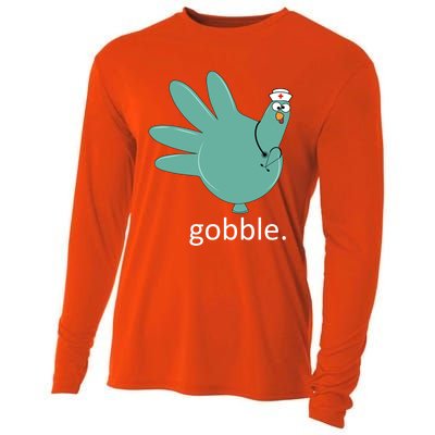 Turkey Gobble Glove Thanksgivin Nurse Medical Thankful Nurse Gift Cooling Performance Long Sleeve Crew