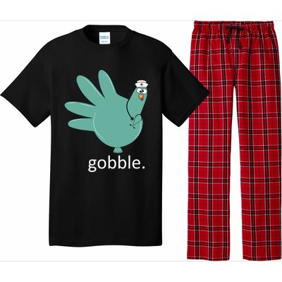 Turkey Gobble Glove Thanksgivin Nurse Medical Thankful Nurse Gift Pajama Set