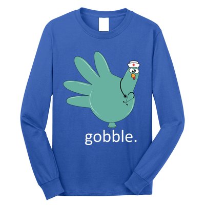 Turkey Gobble Glove Thanksgivin Nurse Medical Thankful Nurse Gift Long Sleeve Shirt