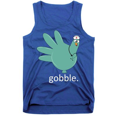 Turkey Gobble Glove Thanksgivin Nurse Medical Thankful Nurse Gift Tank Top