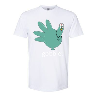 Turkey Gobble Glove Thanksgivin Nurse Medical Thankful Nurse Gift Softstyle CVC T-Shirt