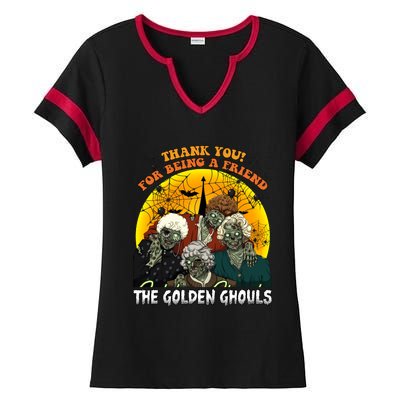 The Golden Ghouls Vintage Halloween Spooky Golden Ladies Halftime Notch Neck Tee