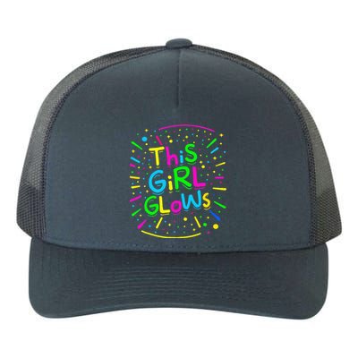 This Girl Glows Tie Dye Bright Colors 80s And 90s Yupoong Adult 5-Panel Trucker Hat