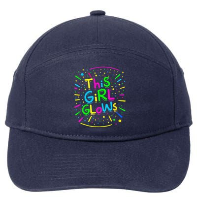 This Girl Glows Tie Dye Bright Colors 80s And 90s 7-Panel Snapback Hat