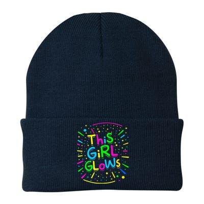 This Girl Glows Tie Dye Bright Colors 80s And 90s Knit Cap Winter Beanie