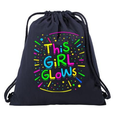 This Girl Glows Tie Dye Bright Colors 80s And 90s Drawstring Bag