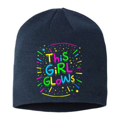 This Girl Glows Tie Dye Bright Colors 80s And 90s Sustainable Beanie