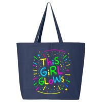 This Girl Glows Tie Dye Bright Colors 80s And 90s 25L Jumbo Tote