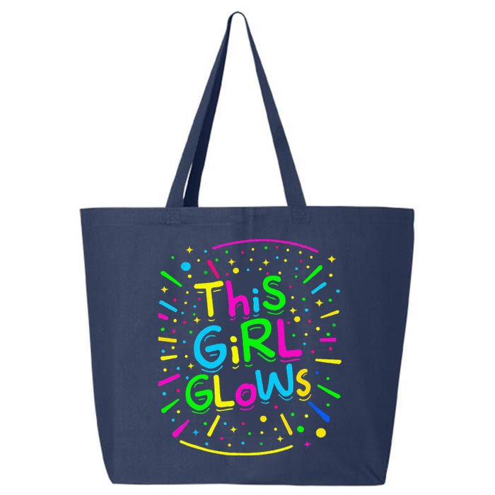 This Girl Glows Tie Dye Bright Colors 80s And 90s 25L Jumbo Tote