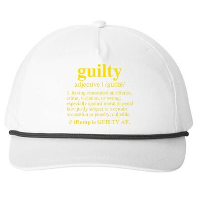 Trump Guilty Guilty Definition Snapback Five-Panel Rope Hat