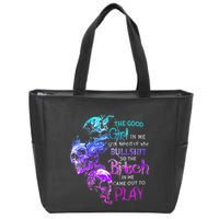 The Good Girl In Me Got Tired Of The Bullshit SKull Rose Zip Tote Bag