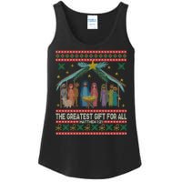 The Greatest Gift For All Nativity Christian Christmas Ugly Ladies Essential Tank