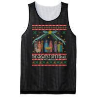 The Greatest Gift For All Nativity Christian Christmas Ugly Mesh Reversible Basketball Jersey Tank