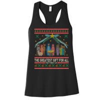 The Greatest Gift For All Nativity Christian Christmas Ugly Women's Racerback Tank