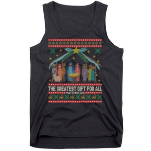 The Greatest Gift For All Nativity Christian Christmas Ugly Tank Top