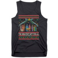 The Greatest Gift For All Nativity Christian Christmas Ugly Tank Top