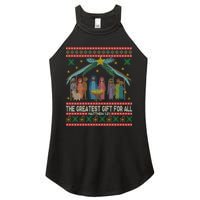 The Greatest Gift For All Nativity Christian Christmas Ugly Women's Perfect Tri Rocker Tank