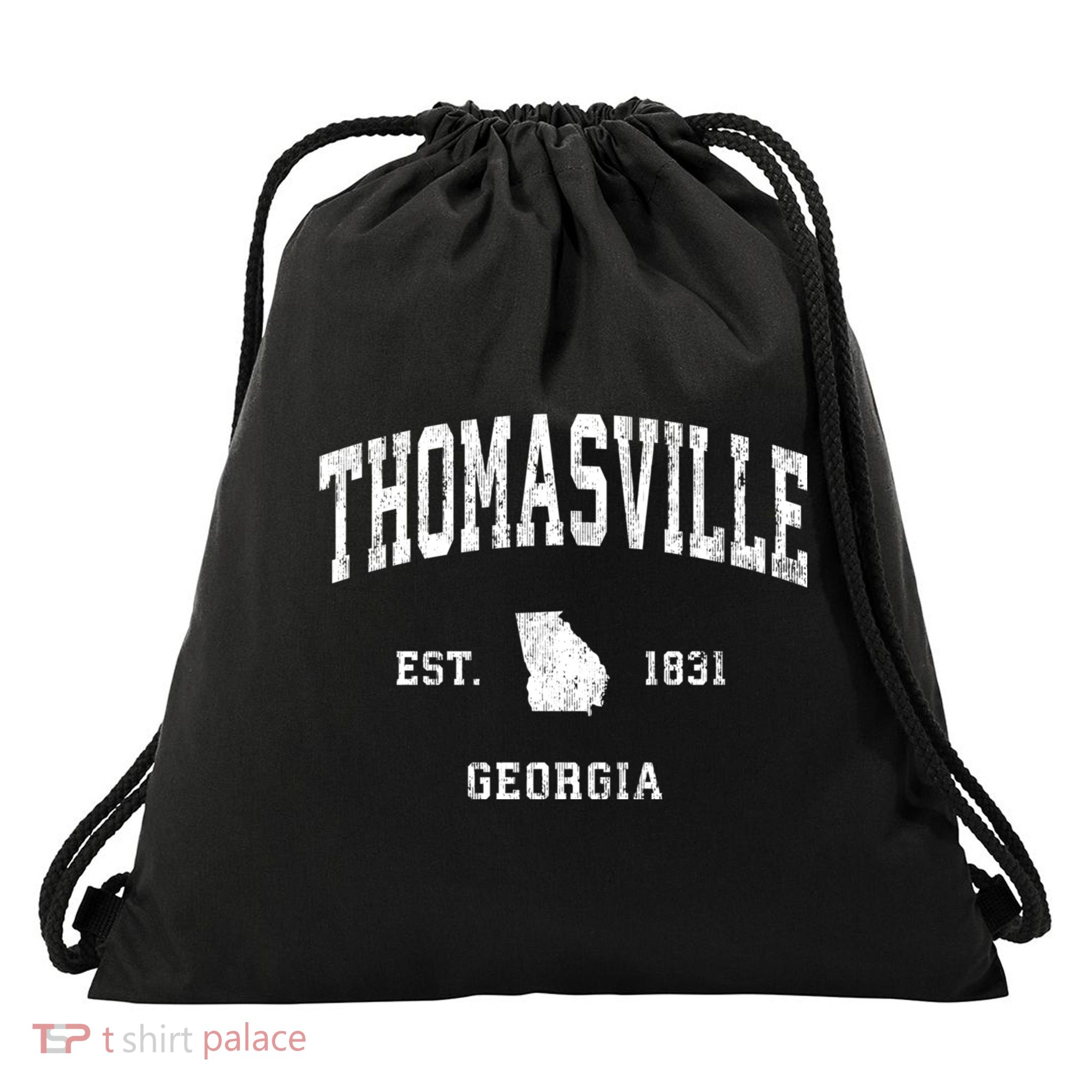 Thomasville Georgia Ga Vintage Athletic Sports Drawstring Bag