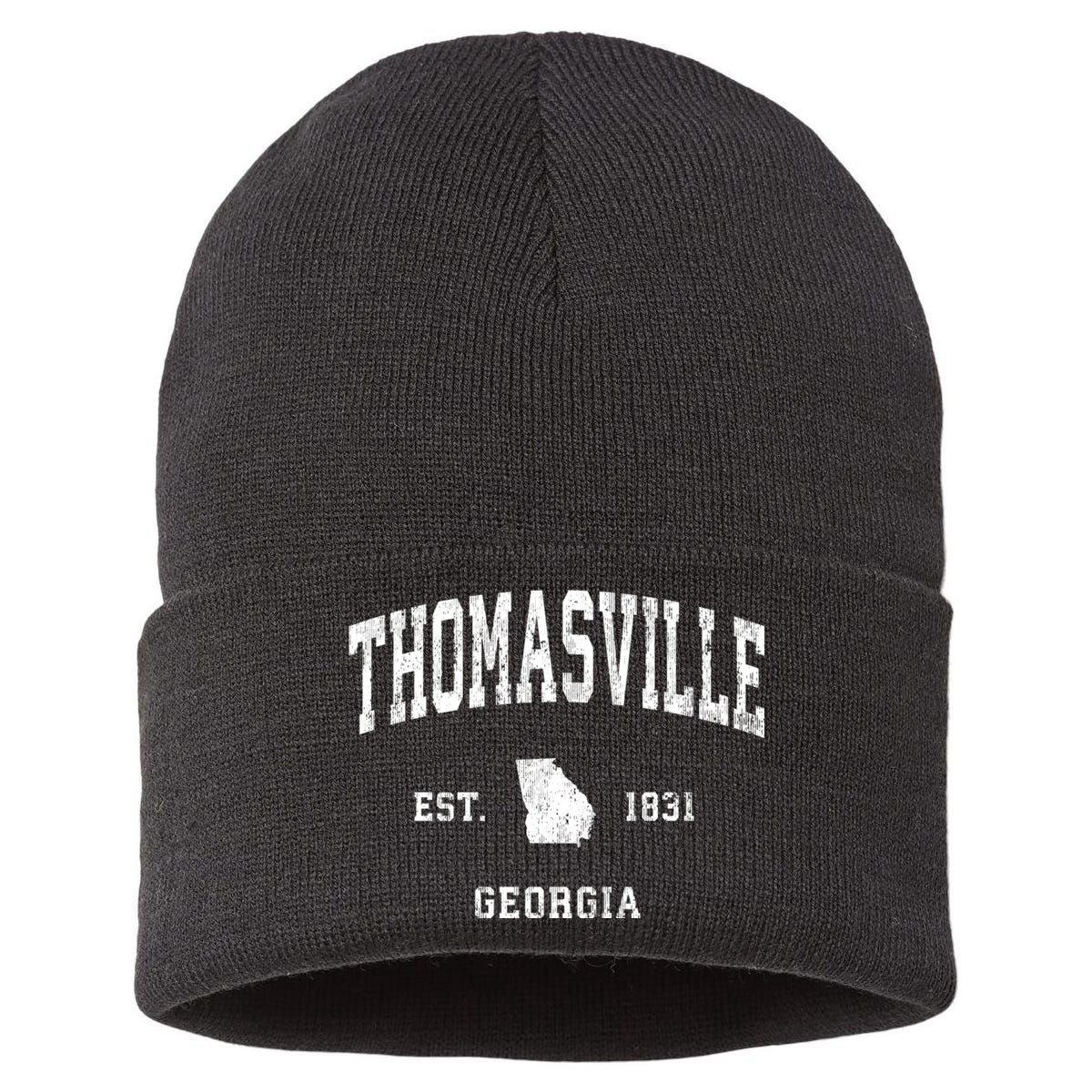 Thomasville Georgia Ga Vintage Athletic Sports Sustainable Knit Beanie