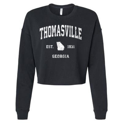 Thomasville Georgia Ga Vintage Athletic Sports Cropped Pullover Crew