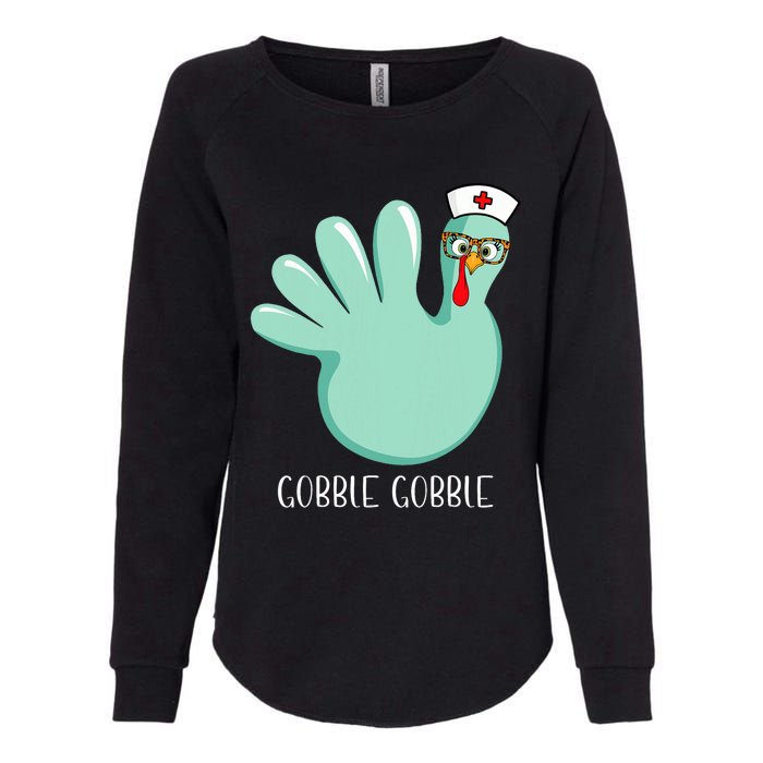 Turkey Glove Gobble Thanksgiving Fall Thankful Nurse Medical Womens California Wash Sweatshirt