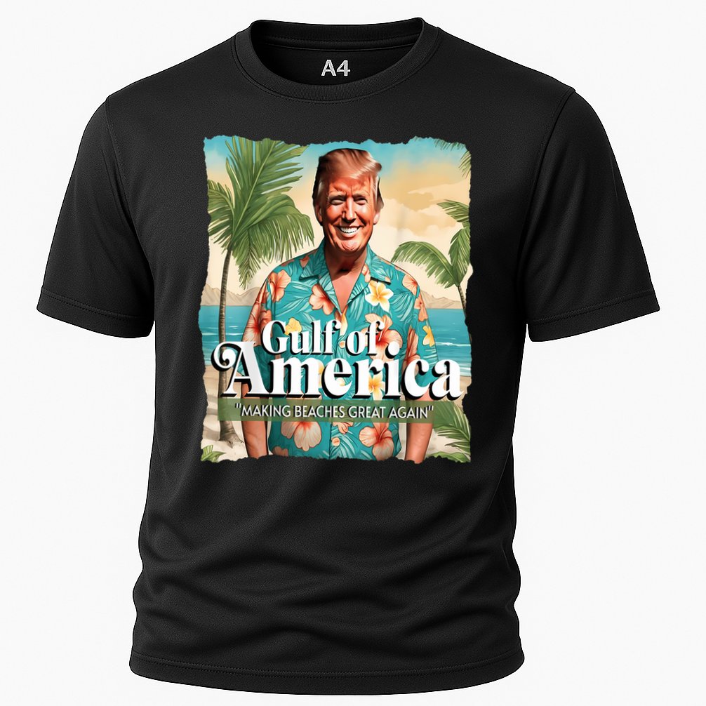 Trump Graphic Gulf Of Us America Trump Merchandise Cooling Performance Crew T-Shirt