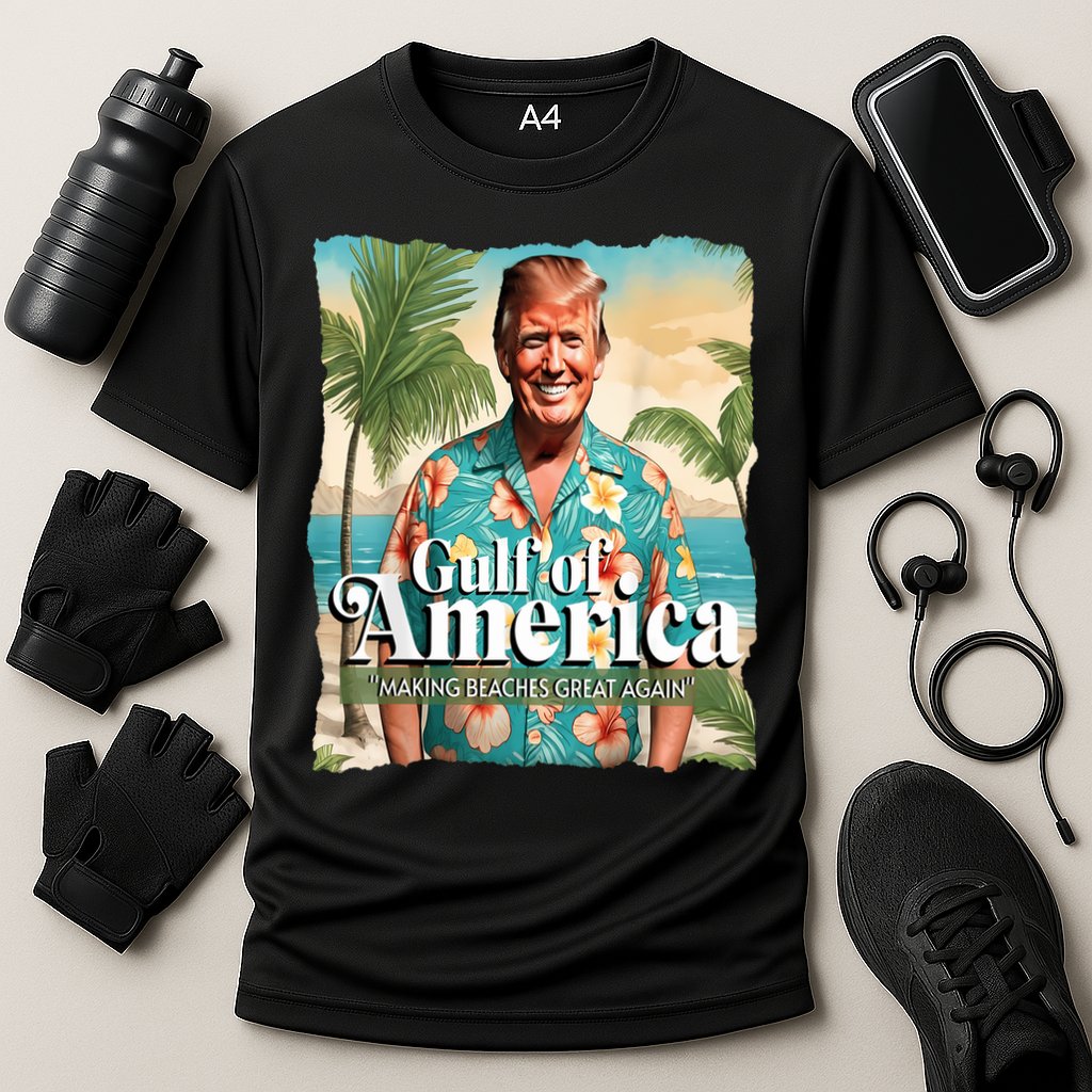 Trump Graphic Gulf Of Us America Trump Merchandise Cooling Performance Crew T-Shirt