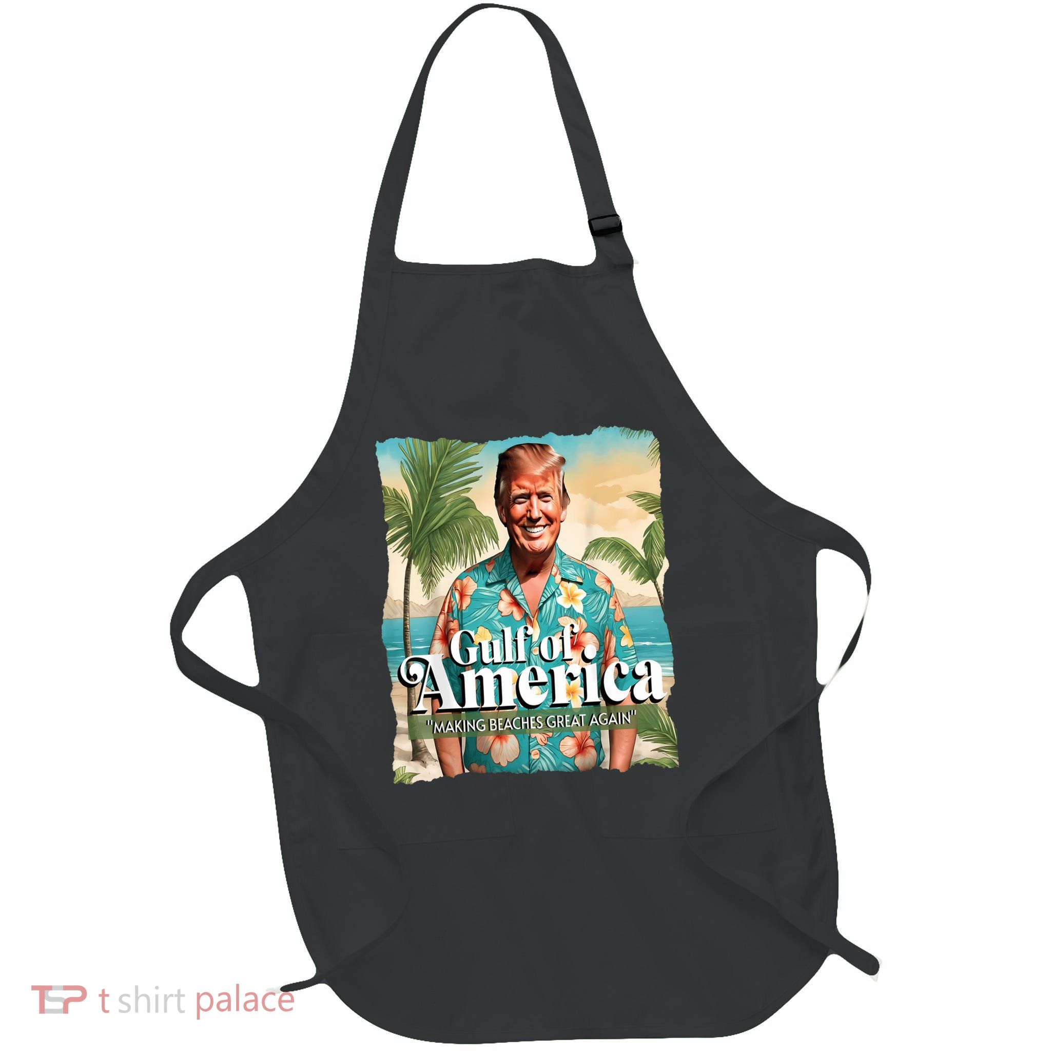 Trump Graphic Gulf Of Us America Trump Merchandise Full-Length Apron With Pockets