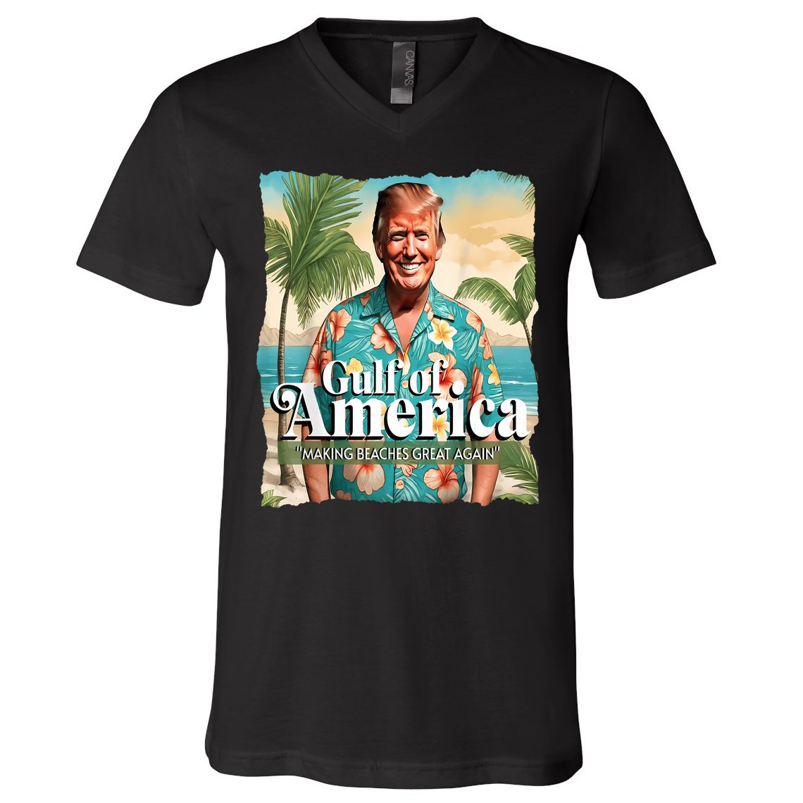 Trump Graphic Gulf Of Us America Trump Merchandise V-Neck T-Shirt