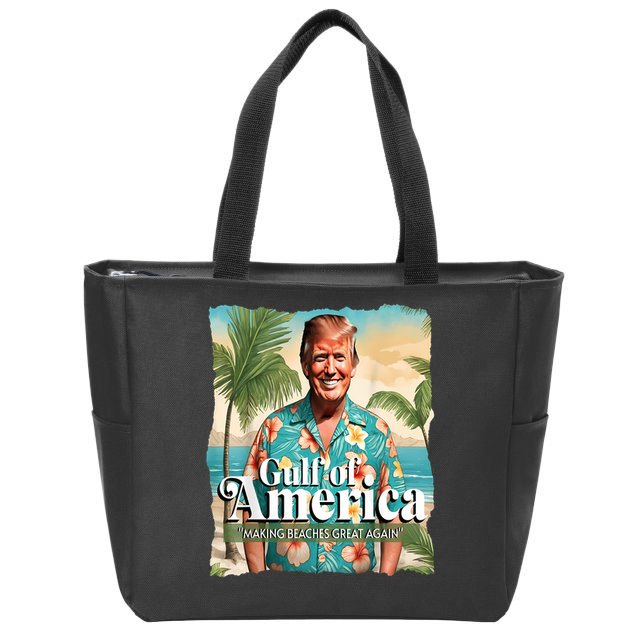 Trump Graphic Gulf Of Us America Trump Merchandise Zip Tote Bag