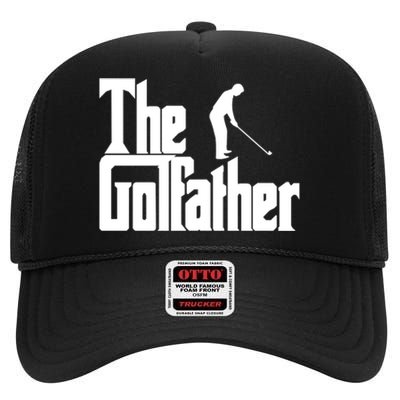 The Golfather (Golf Father) Gift For Dad Father's Day High Crown Mesh Back Trucker Hat